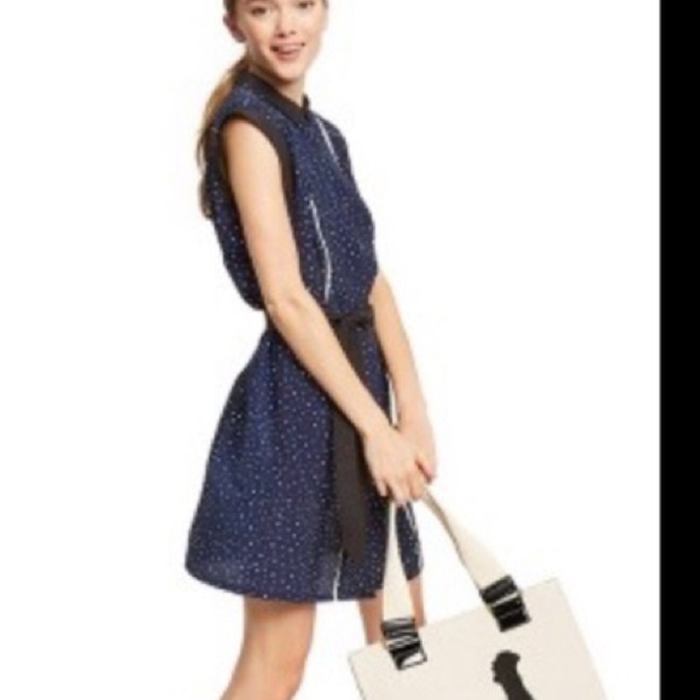 Jason Wu for target dress navy polka dot button front